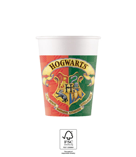 8 Gobelets en Carton 20cl - Harry Potter