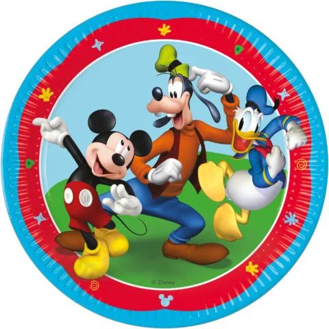 8 Assiettes en Carton D23cm - Mickey