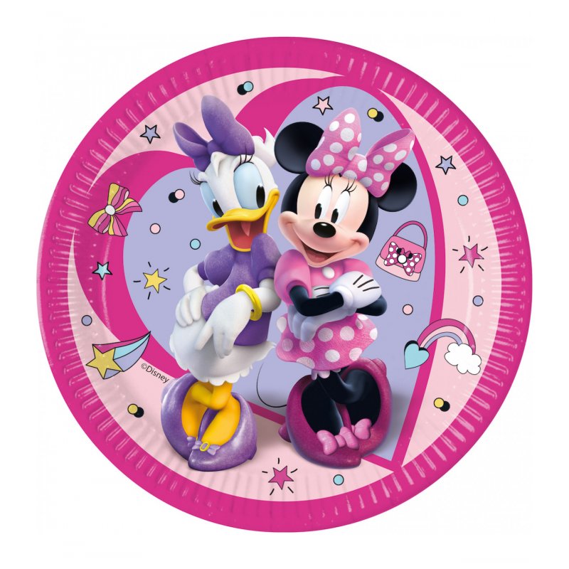 8 Assiettes en papier grande 23cm FSC - Minnie Junior