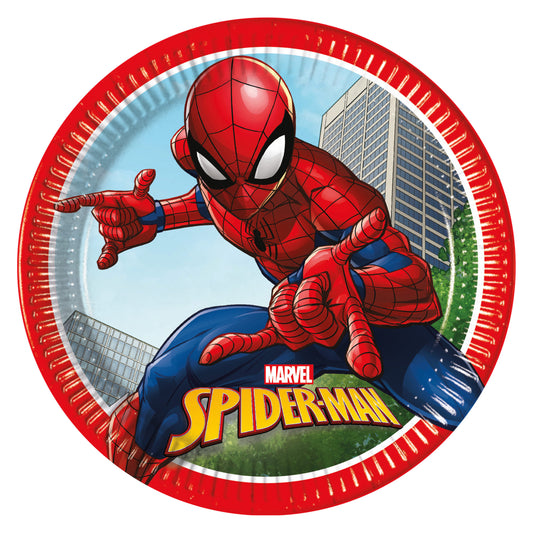 8 Assiettes en papier grande 23cm FSC - Spider-Man Crime Fighter