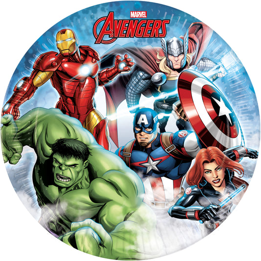 8 Assiettes en Carton D23cm - Avengers