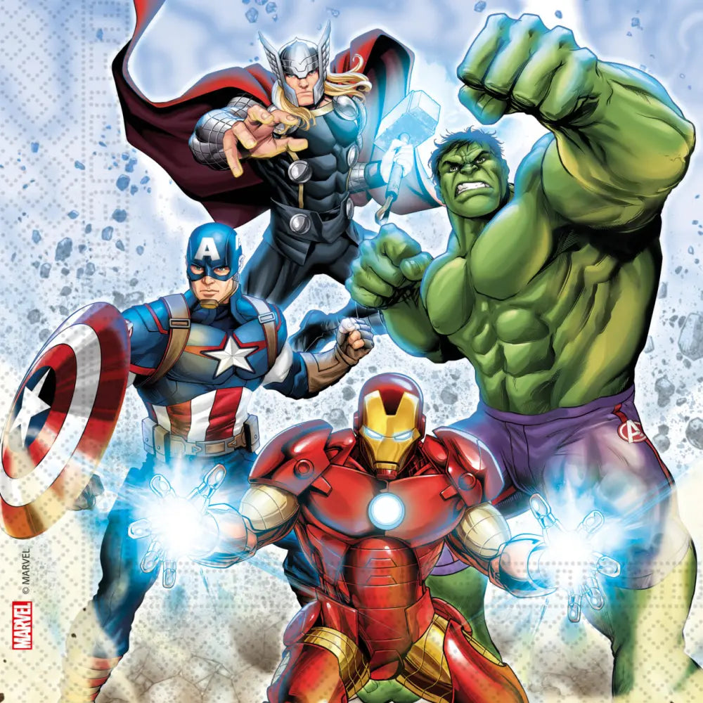 20 Twee-laags papieren servetten 33x33cm - Avengers Infinity Stones