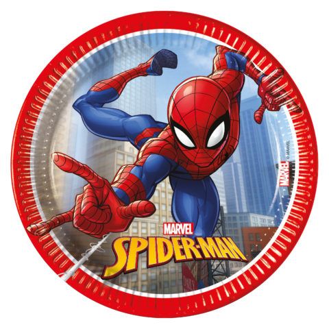 8 Assiettes en Carton D20cm - Spiderman