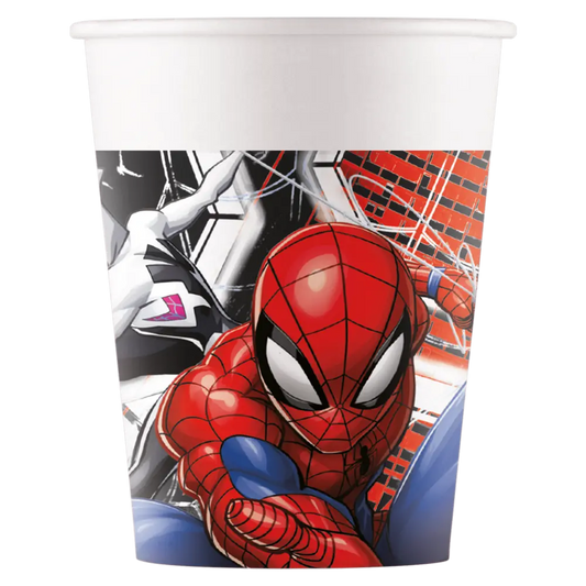 8 Gobelets en Carton 20cl - Spiderman World of Web