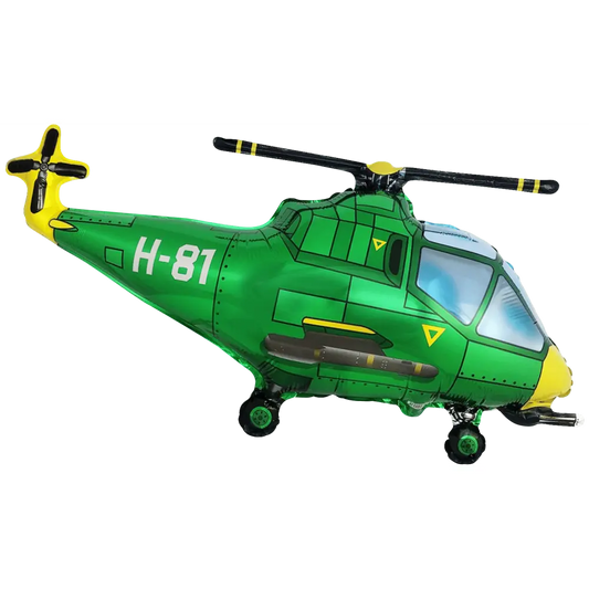 Ballon Alu 22 x 38" - Hélicoptère Vert