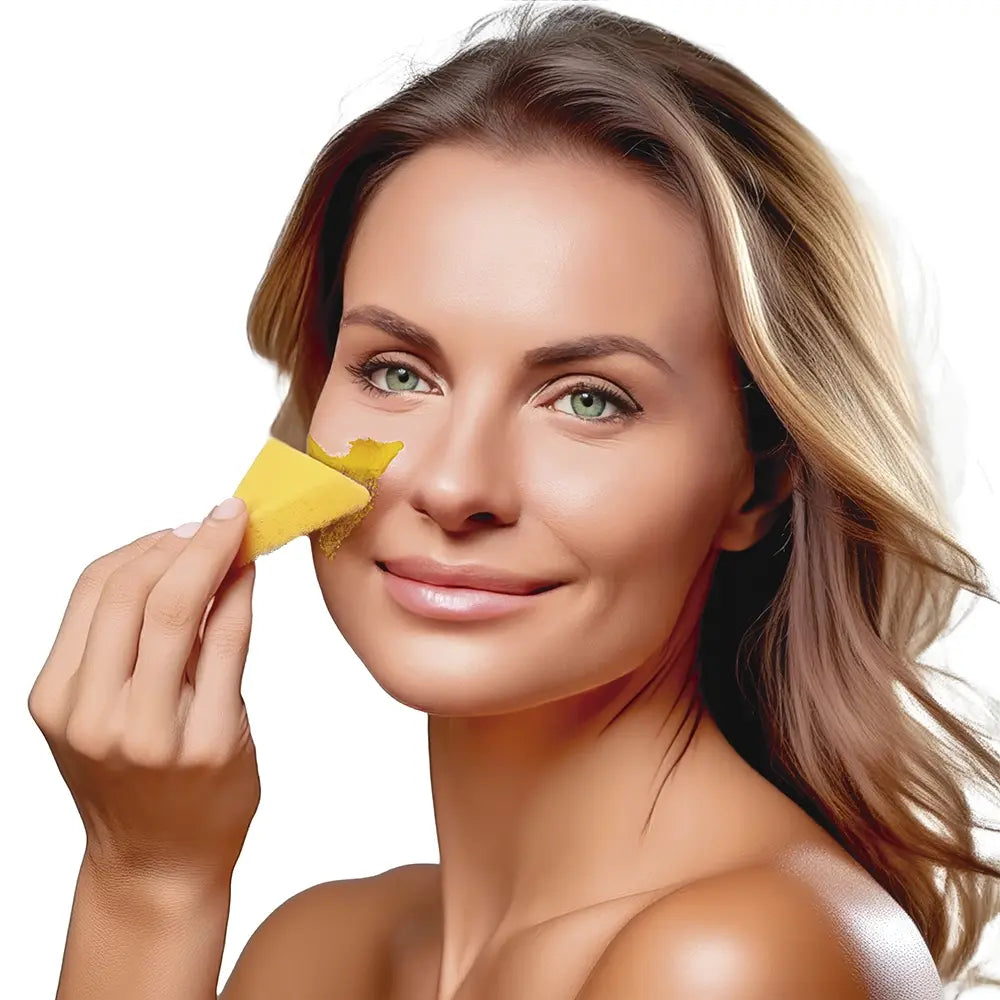 Maquillage avec éponge - Jaune