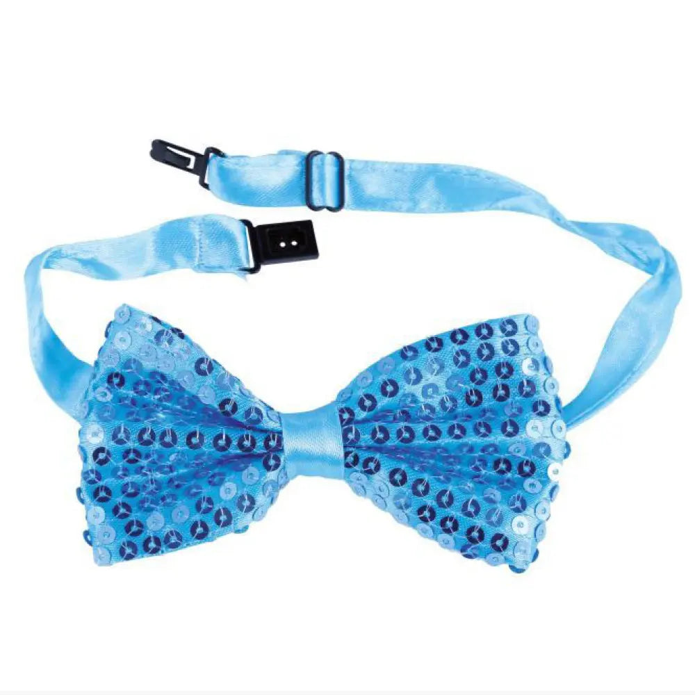 Nœud Papillon Sequins Bleu Ciel