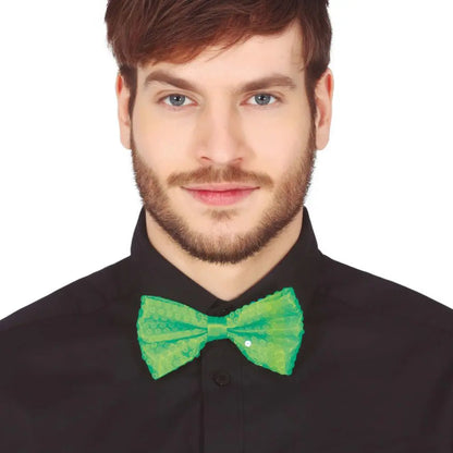 Nœud Papillon Sequins Vert Fluo