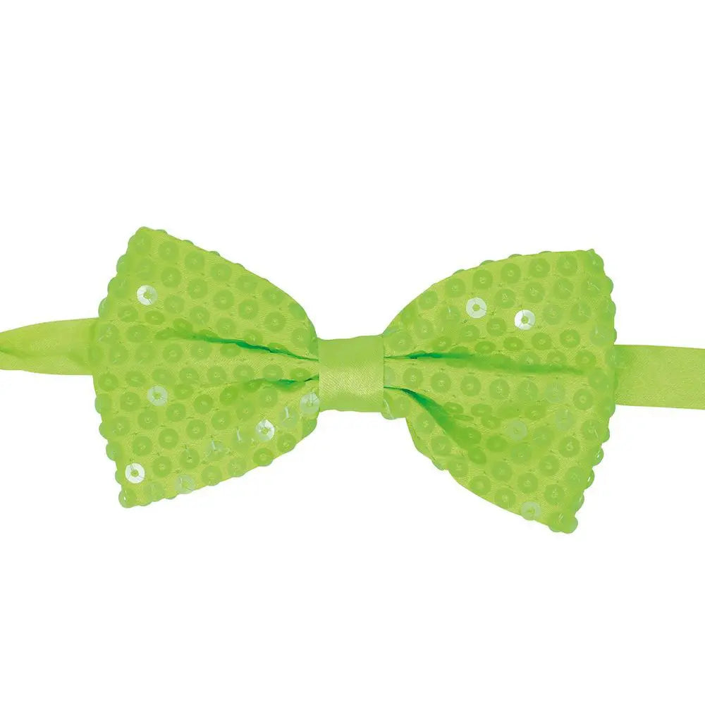 Nœud Papillon Sequins Vert Fluo