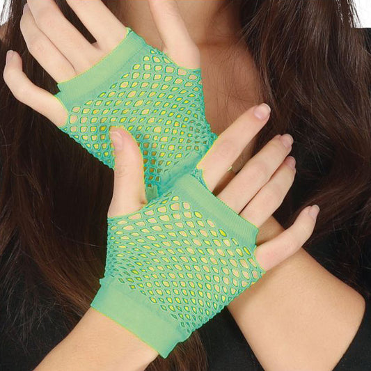 Gants en Maille Vert Fluo - 11cm