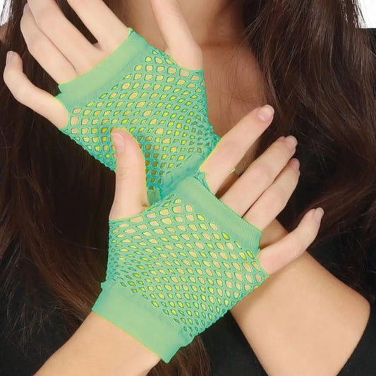 Gants en Maille Vert Fluo - 11cm