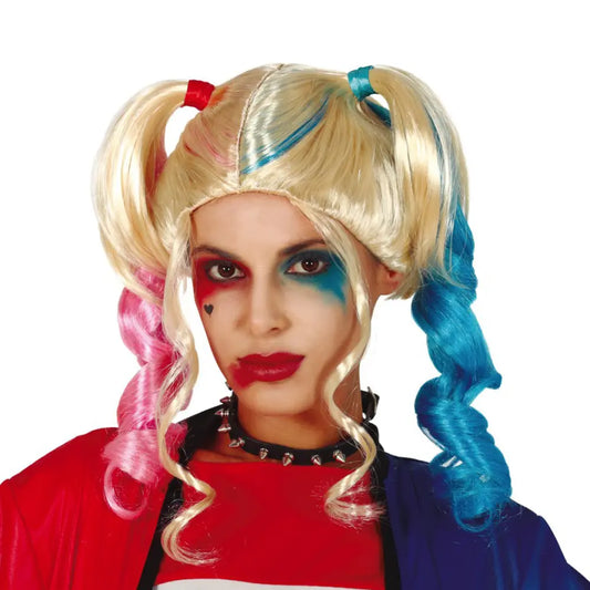 Perruque Harley Super-Vilaine à Couettes
