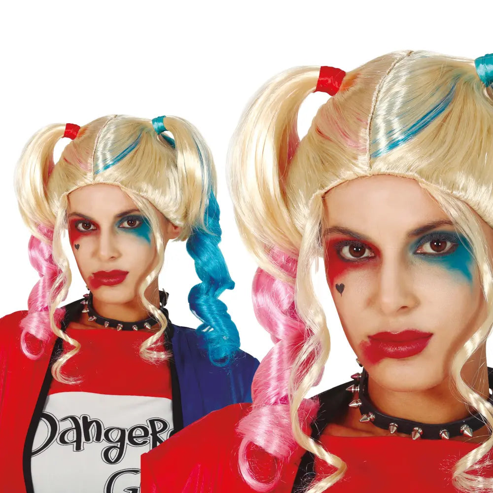 Perruque Harley Super-Vilaine à Couettes