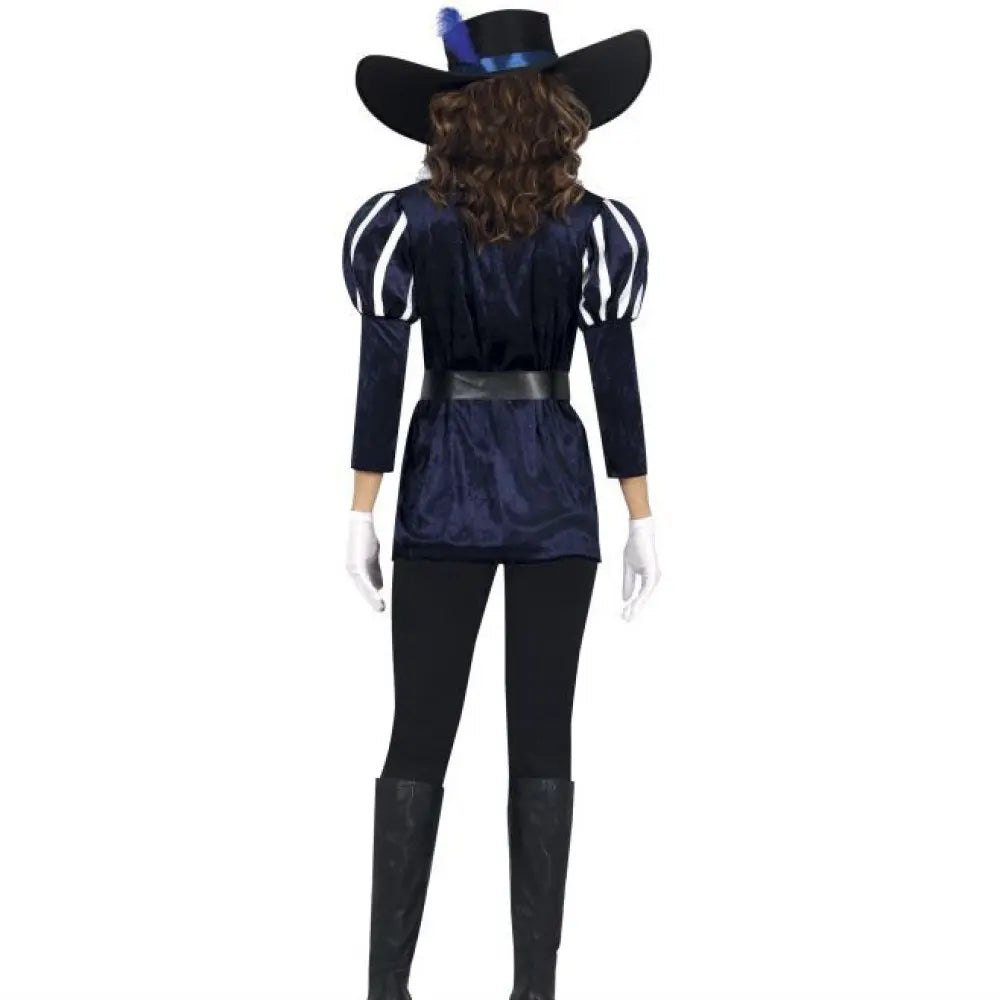 Costume Femme Mousquetaire Bleu - S