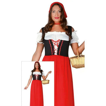 Costume Femme Paysanne Rouge - L