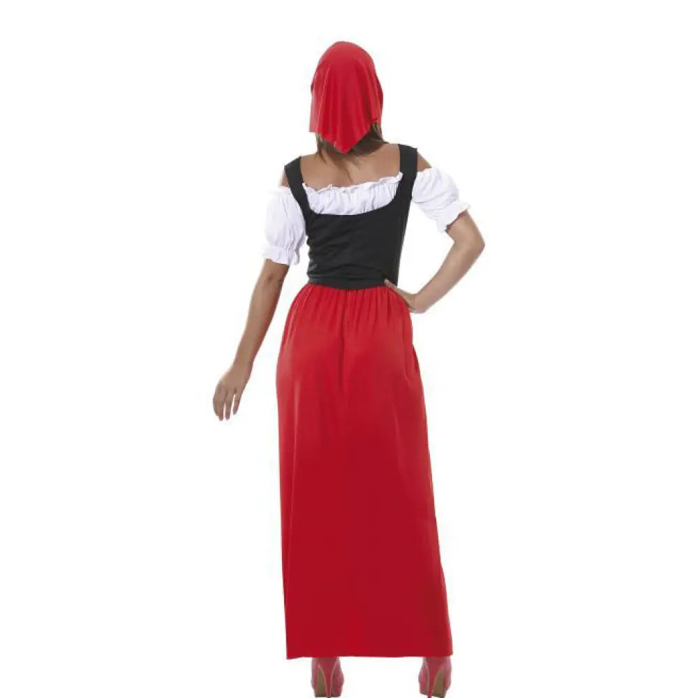 Costume Femme Paysanne Rouge - L