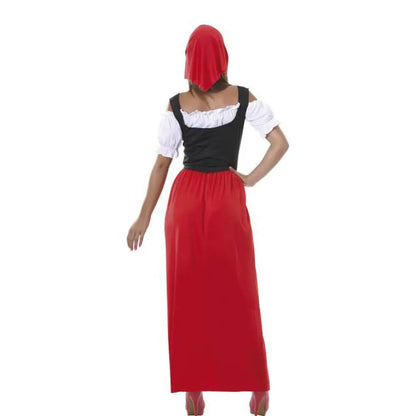 Costume Femme Paysanne Rouge - L