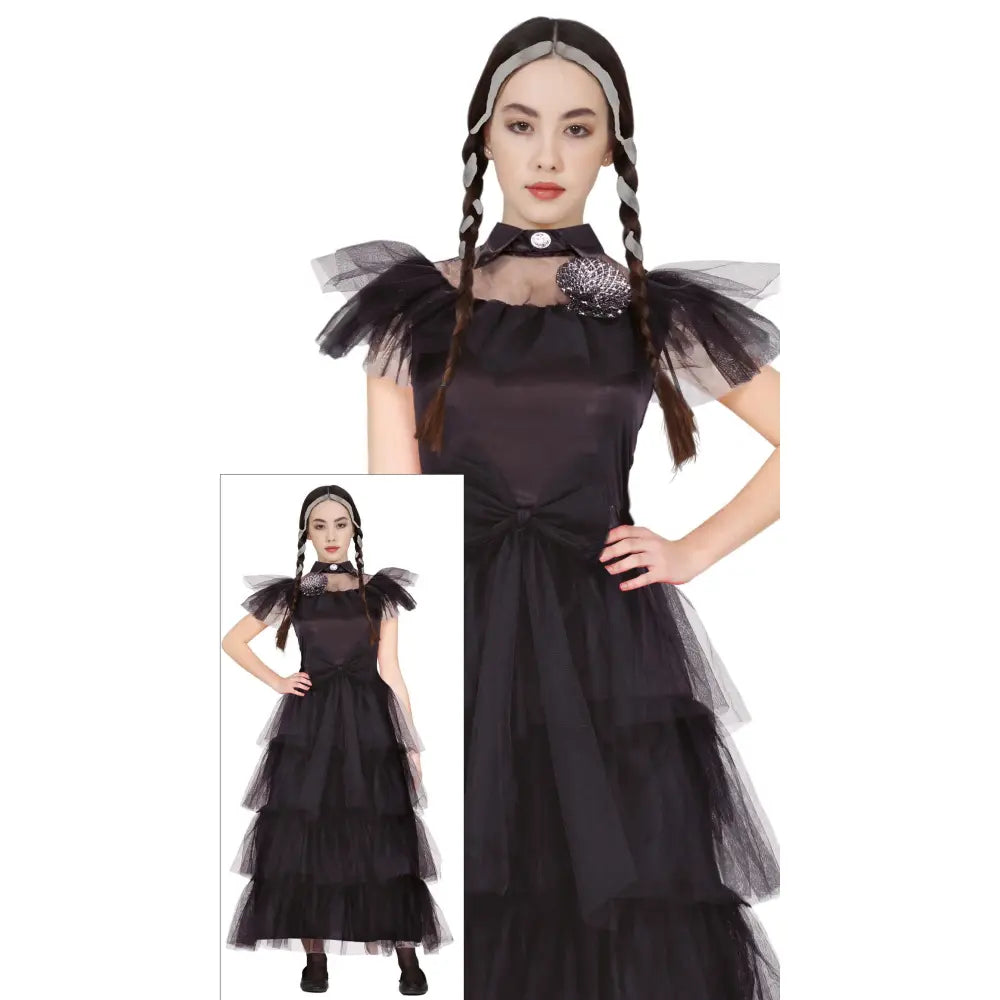 Costume Ado "Mercredi Addams Wednesday Gothique" - Taille 14-16 ans