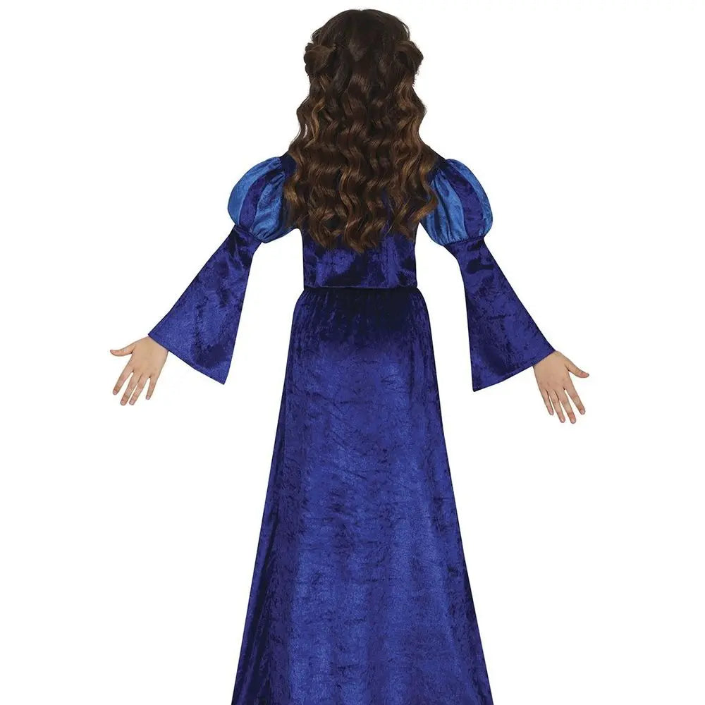 Costume Reine Médiévale Bleue - 10-12 ans
