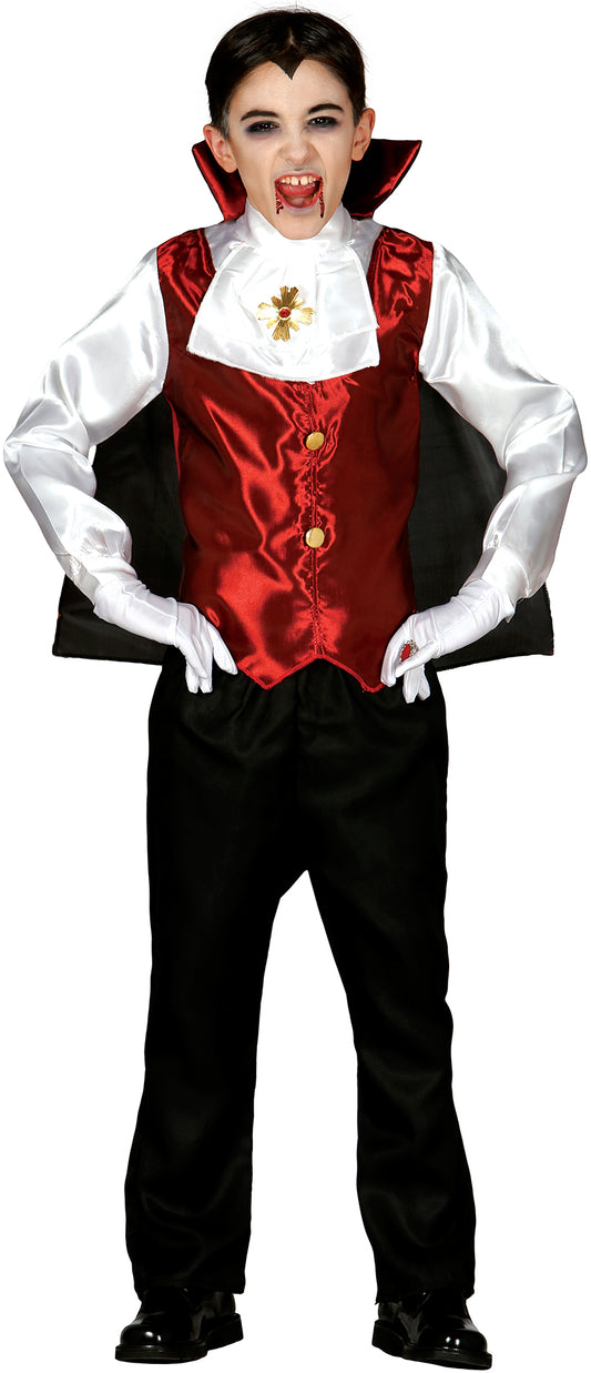 Dracula 5-6 ans - Pantalon, Plastron, Chemise, Cape