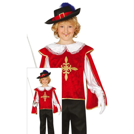 Costume Mousquetaire Rouge - 3-4 ans