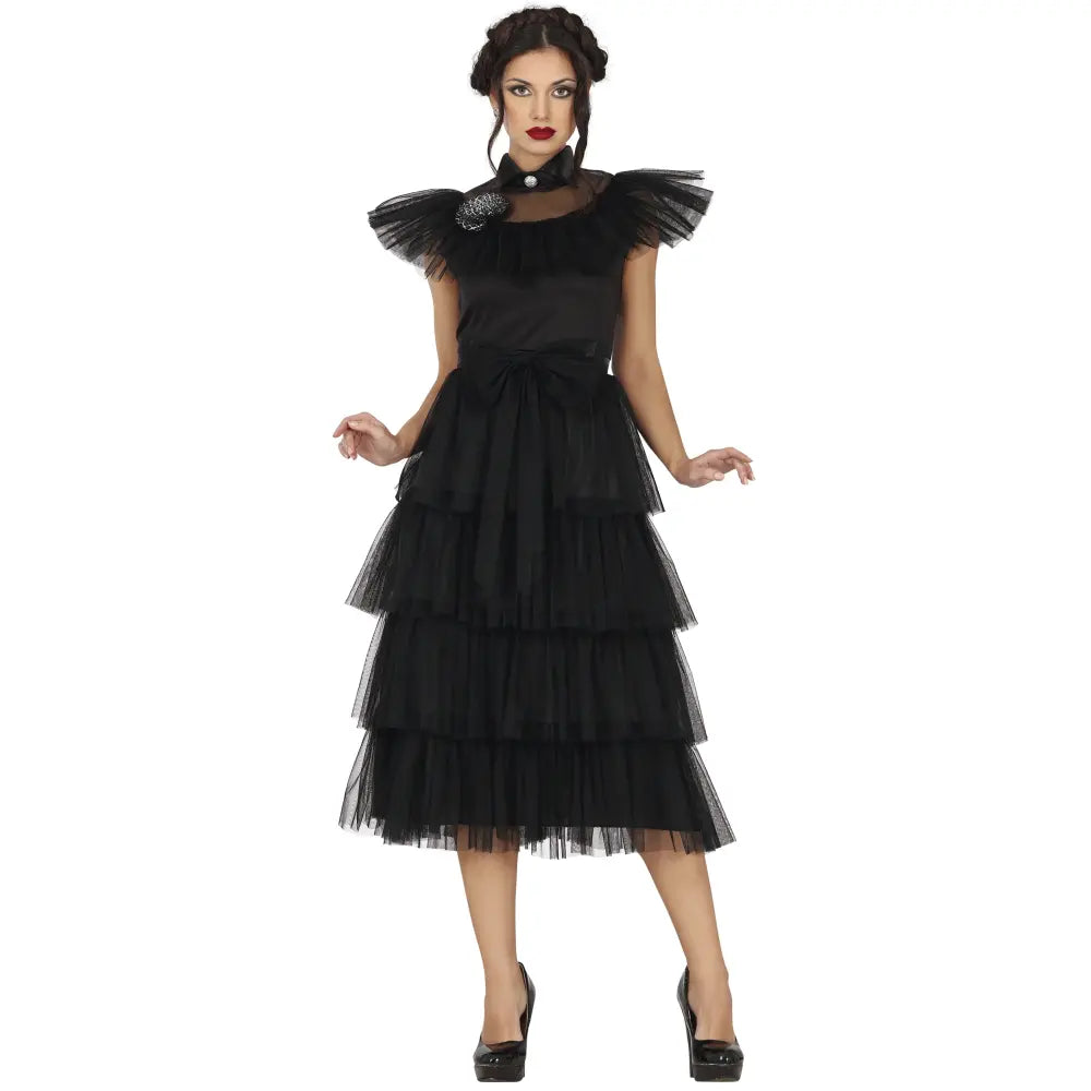 Costume Adulte "Mercredi Addams Wednesday Gothique" - M - Taille 38-40
