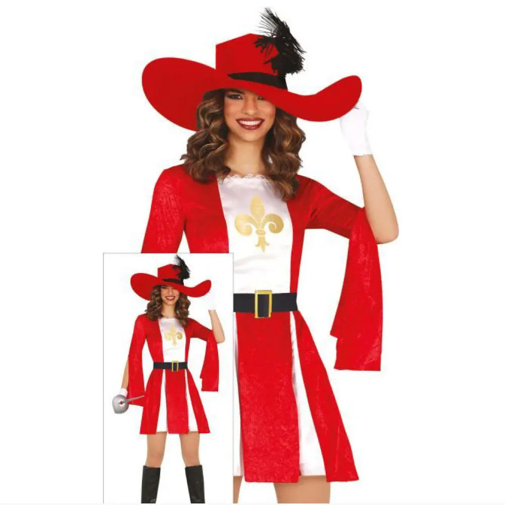 Costume Femme Mousquetaire Rouge - S