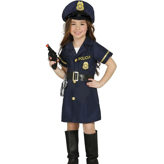 Costume Policier Fille - 5-6 ans