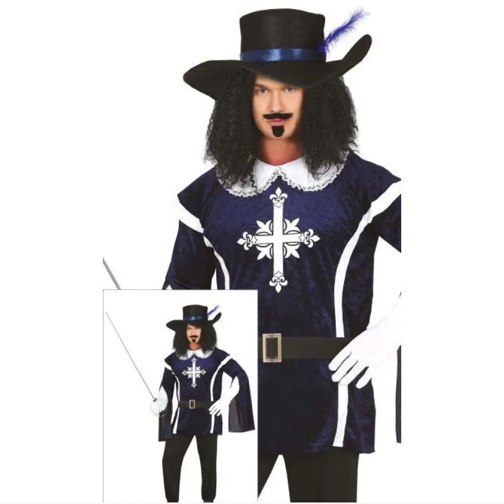 Costume Homme Mousquetaire Bleu - Xl