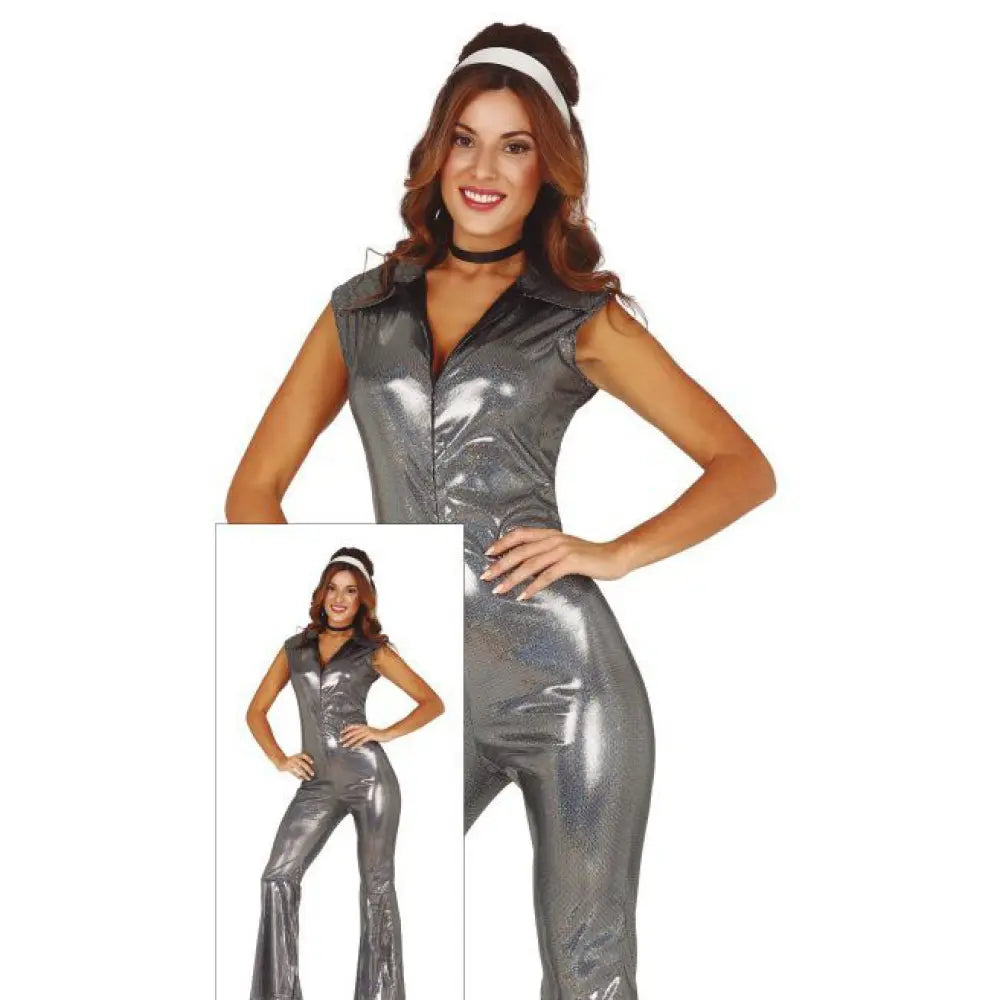 Costume Femme Disco Argenté - M