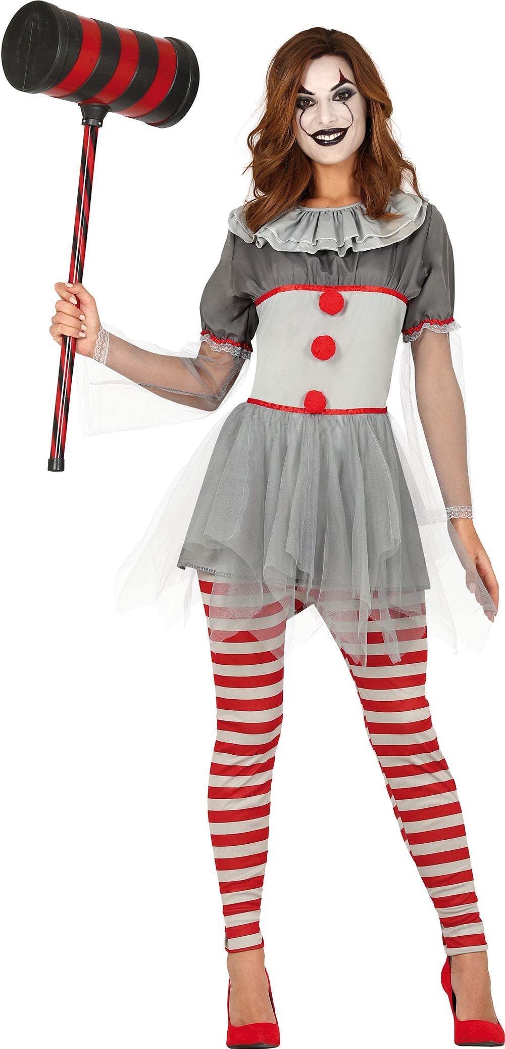 costume killer clown gris S