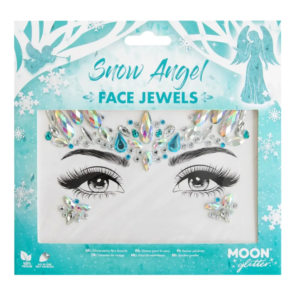 Strass Autocollant - Snow Angel - Blanc & Bleu - Glitter