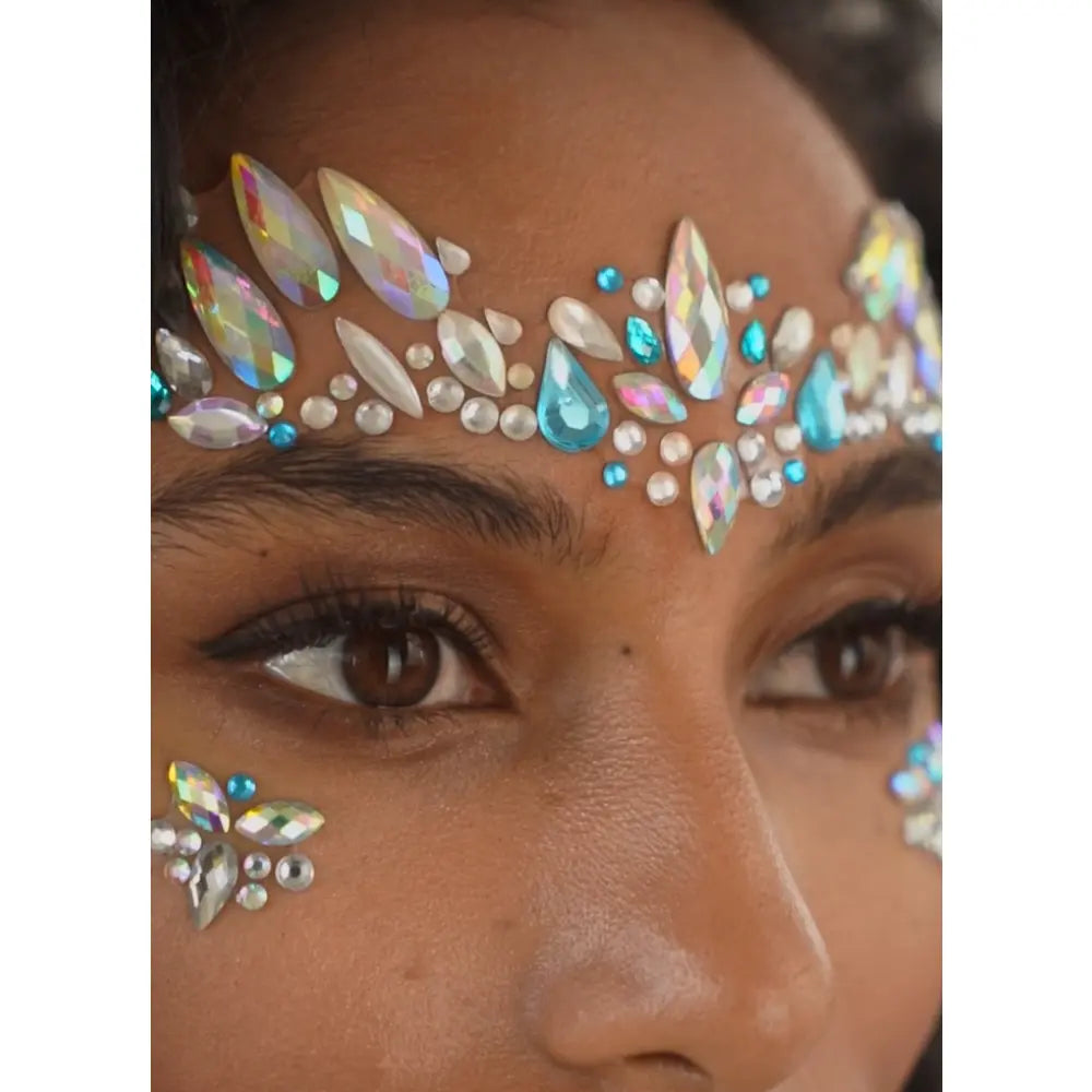 Strass Autocollant - Snow Angel - Blanc & Bleu - Glitter