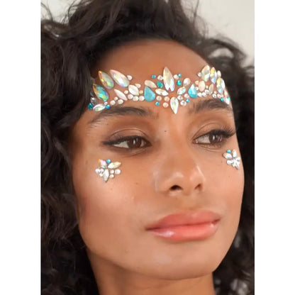 Strass Autocollant - Snow Angel - Blanc & Bleu - Glitter