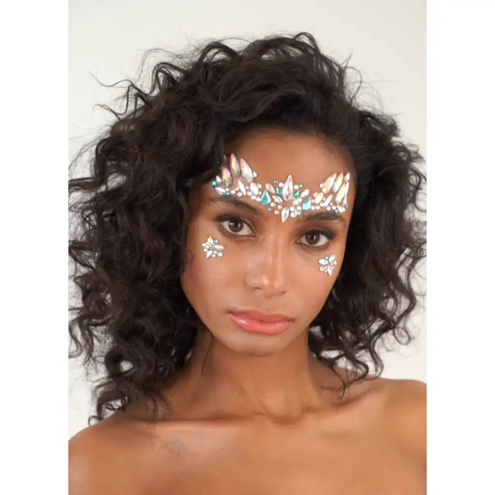 Strass Autocollant - Snow Angel - Blanc & Bleu - Glitter