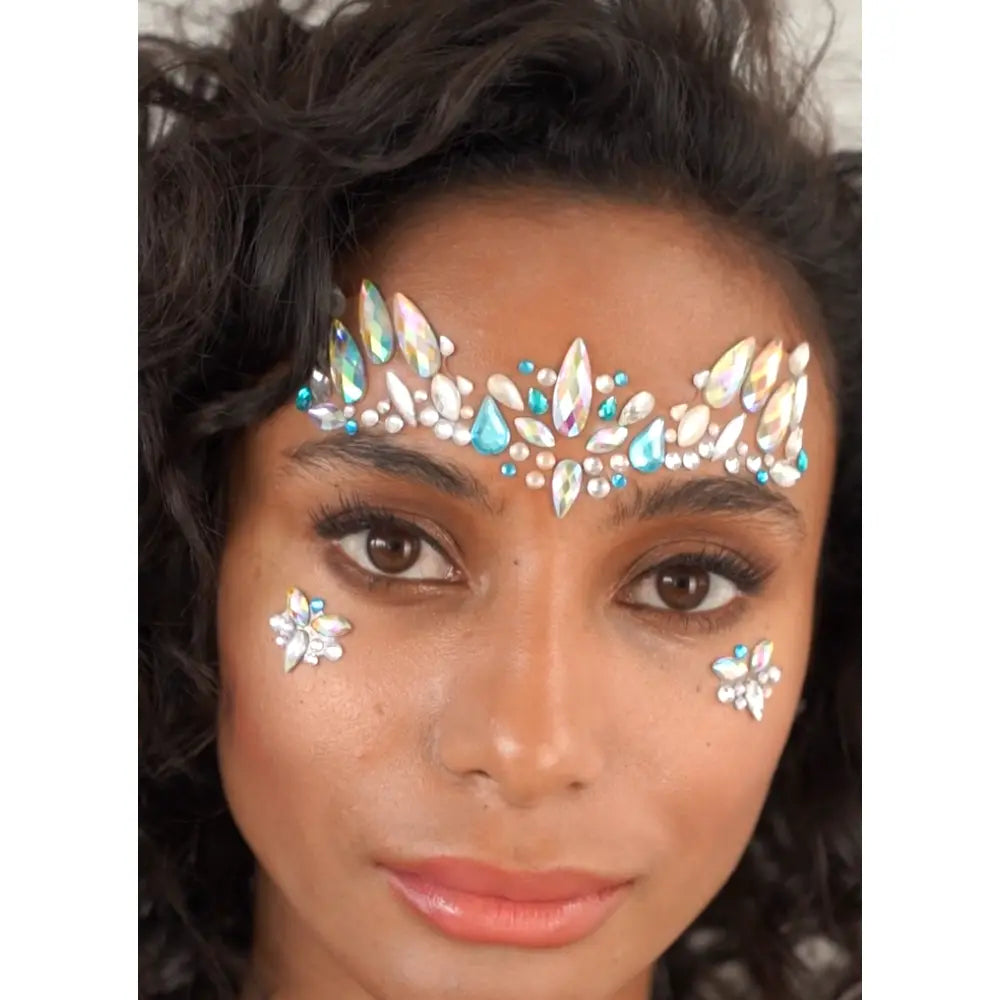 Strass Autocollant - Snow Angel - Blanc & Bleu - Glitter