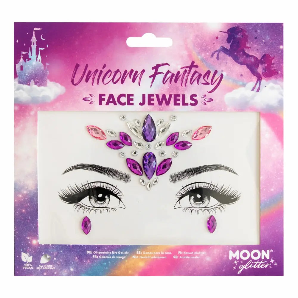 Strass Autocollant - Unicorn Fantasy - Argent - Rose & Violet - Glitter
