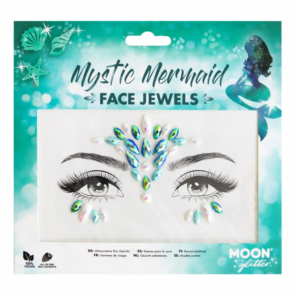 Strass Autocollant - Mystic Mermaid - Blanc & Bleu - Glitter