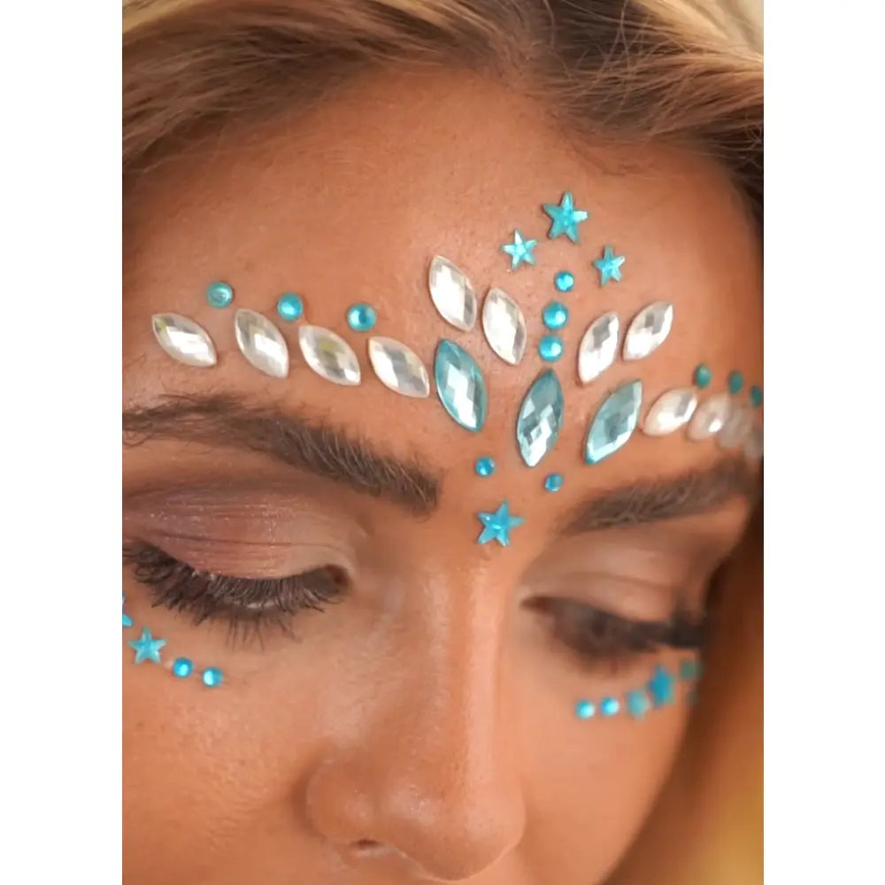 Strass Autocollant - Under The Sea - Argent & Bleu - Glitter