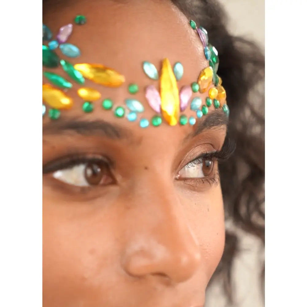 Strass Autocollant - Carnival Queen - Vert - Bleu - Jaune & Violet - Glitter