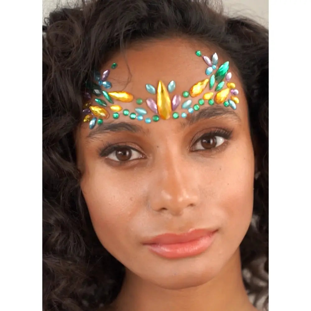 Strass Autocollant - Carnival Queen - Vert - Bleu - Jaune & Violet - Glitter