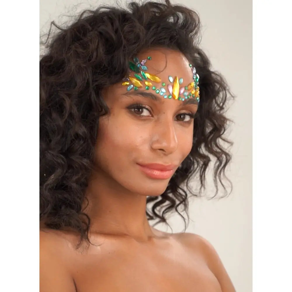 Strass Autocollant - Carnival Queen - Vert - Bleu - Jaune & Violet - Glitter