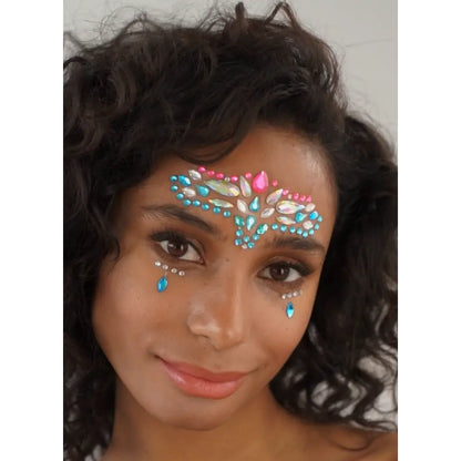 Strass Autocollant - Persian Dreams. -Argent - Bleu & Rose - Glitter