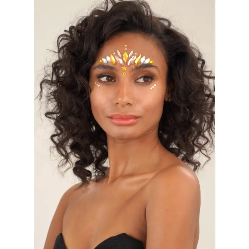 Strass Autocollant - Sunset Goddess - Argent - Rose & Jaune - Glitter