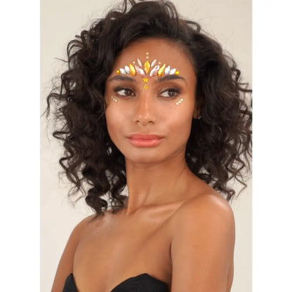 Strass Autocollant - Sunset Goddess - Argent - Rose & Jaune - Glitter
