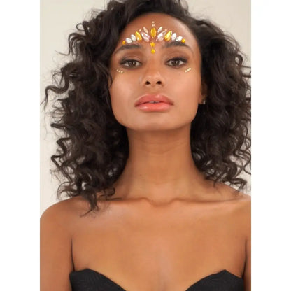 Strass Autocollant - Sunset Goddess - Argent - Rose & Jaune - Glitter