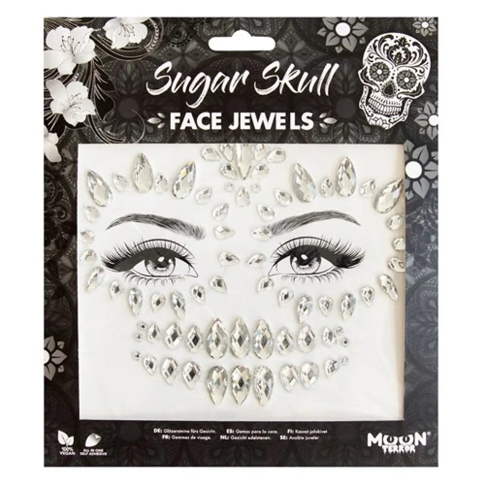 Strass Autocollant - Sugar Skull - Argent - Moon Terror