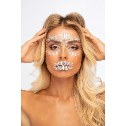 Strass Autocollant - Sugar Skull - Argent - Moon Terror