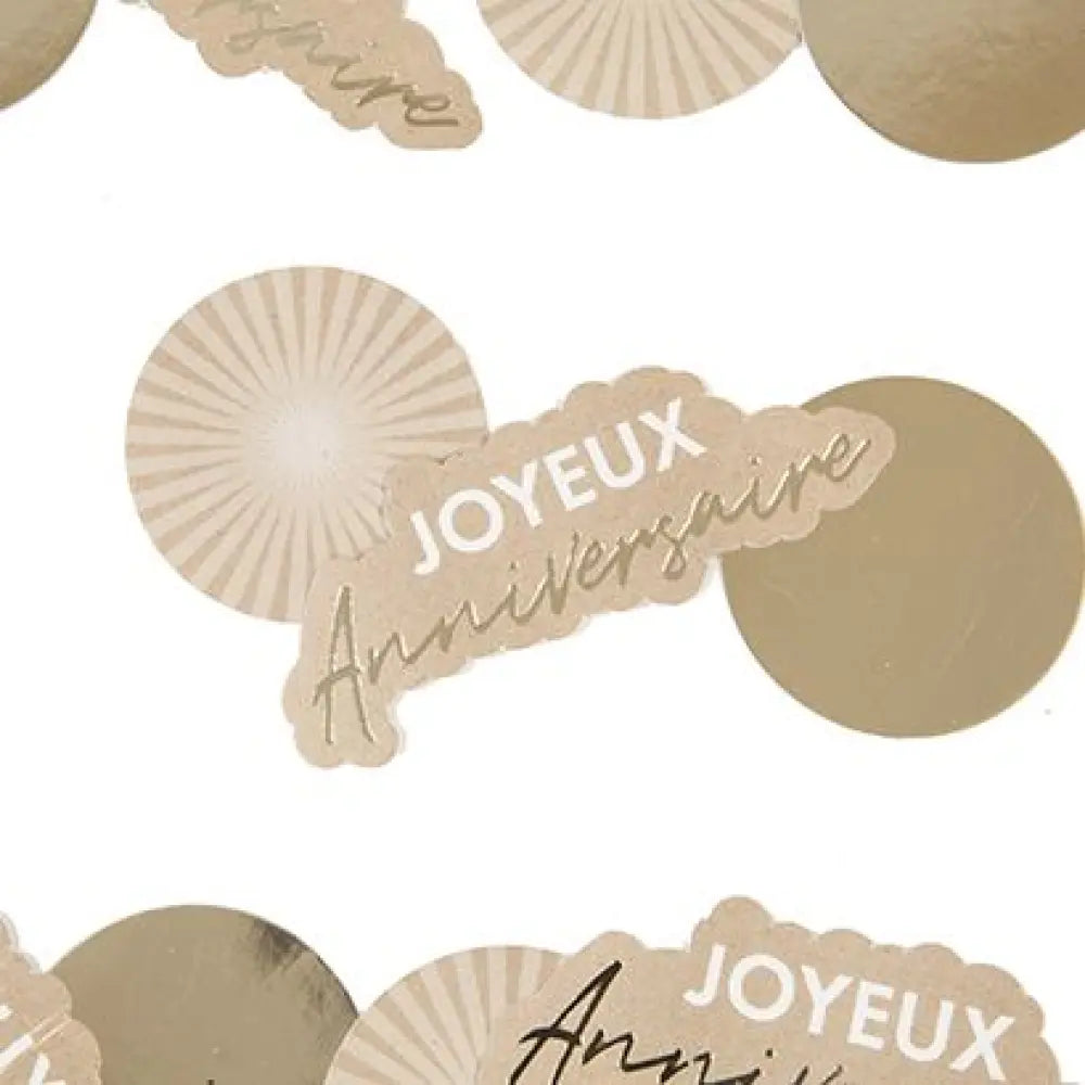 60 Semis de Table Papier "Joyeux Anniversaire Eclat" - Assortis