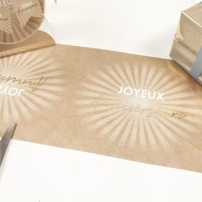 Chemin de Table Imitation Coton - "Joyeux Anniversaire" - 3m